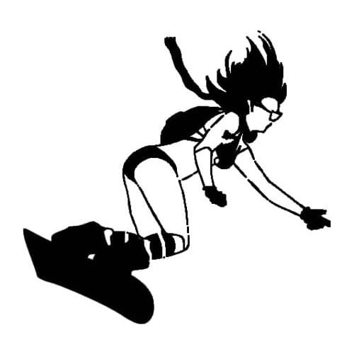 10.7*10.3CM Zero Defect Brave Sport Sexy Girl Vinyl Decal Fashion Design High Quality Car Sticker Black/Silver C20-0531