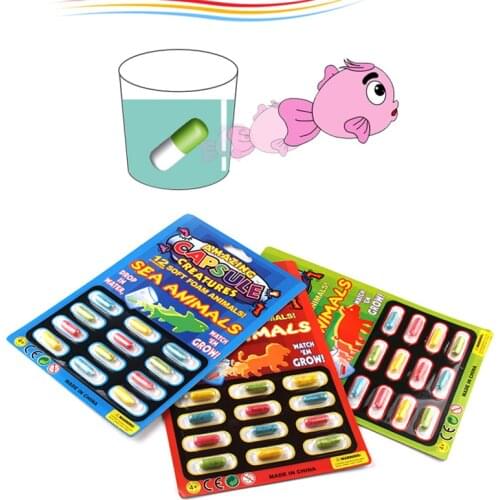 12PCS Toy Expansion Capsule Bubble Absorbing Water Toy Cartoon Dinosaur Toys Bath Toy Grow Capsule Kids Toys