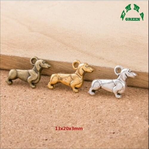 2017 Mini Order Various Design 3D Animal Poodle Puppy Dog Huntaway Shepherd Dachshund Collie Charm Pendant DIY Jewelry Finding