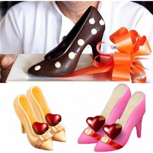 3D Polycarbonate Chocolate Moulds Form High Heels Bakery Chocolate Bar Mold Candy Baking Pastry Cake Bakery Tools