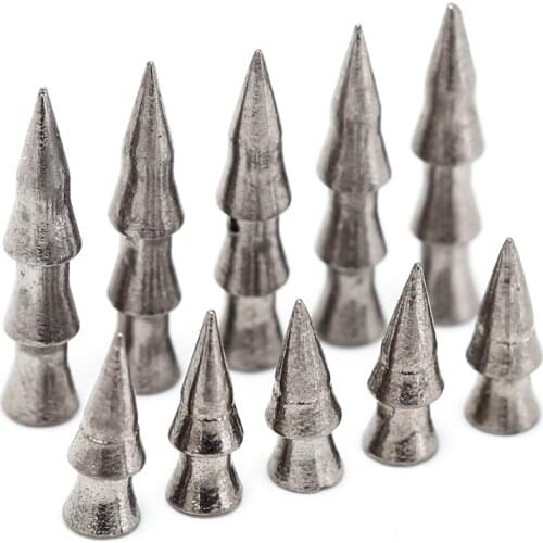 5pcs/8pcs New Tungsten Nail Pagoda Fishing Sinker Small Thin Worm Weights Sinkers Fishing Tackle Insert Into Soft Plastic Lures