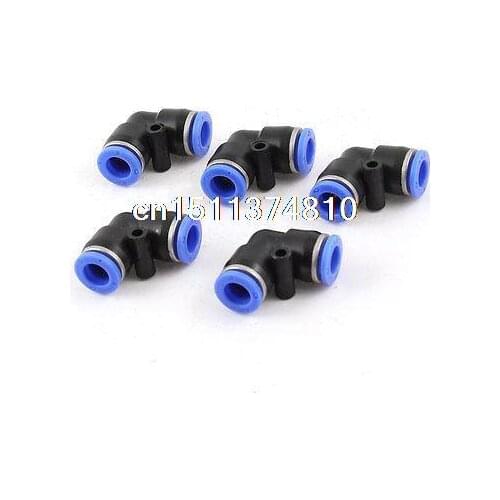 5 Pcs Air Pneumatic 8mm to 8mm L Shaped Push in Elbow Connector Tube Fittings