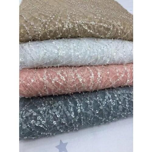 5 Yard/ Lot Seuqins Lace Fabric 130cm Width Dress Lace Fabric Bridal Lace Fabric Sequins Lace Fabric