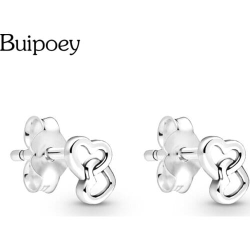 Buipoey Beloved Earrings Women Girls Double Heart Earrings Fit Lady Girls Kids Fine Elegant Earrings Jewelry Gifts