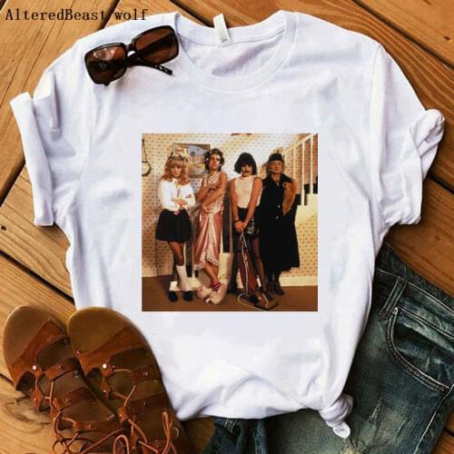Freddie Mercury tshirt band rock print Queen t shirt Women hip hop casual harajuku female Tops shirt streetwear vogue clothes