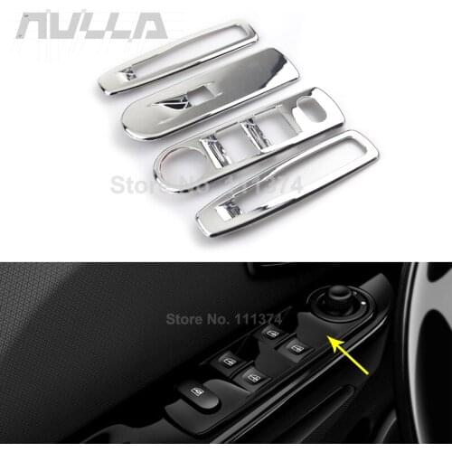 Chrome Car Interior Door Window Switch Panel Frame Cover Trim For Renault Clio 4 Clio4 2013 2014 2015 Decoration Accessories