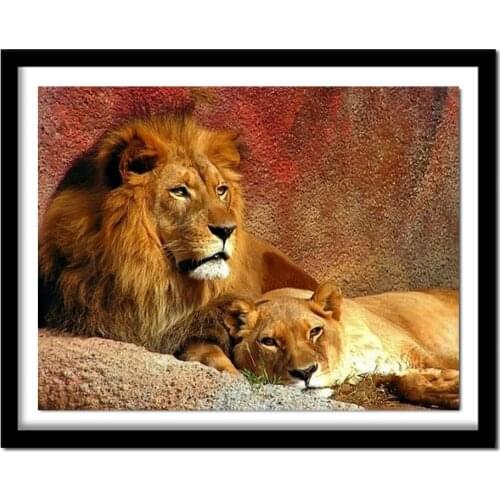 Square Diamond Embroidery lion Pattern Rhinestones pictures Diy Diamond painting cross stitch 5D Diamond craft