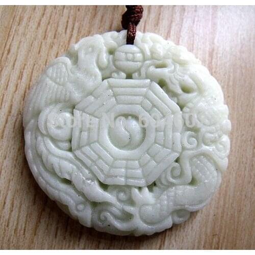Lantian chalcedony eight-diagram-shaped appetizer Amulet Pendant 372