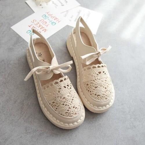 Summer new style mesh breathable soft bottom fisherman lace-up flat shoes Baotou Sen series all-match casual womens sandals