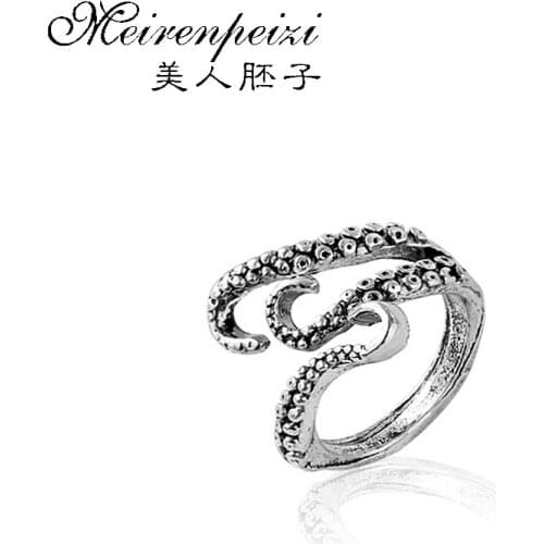 Cool Rings Gothic Deep Sea Squid Octopus Ring Fashion Jewelry Opened Adjustable Size Top Quality Ring for Men Women