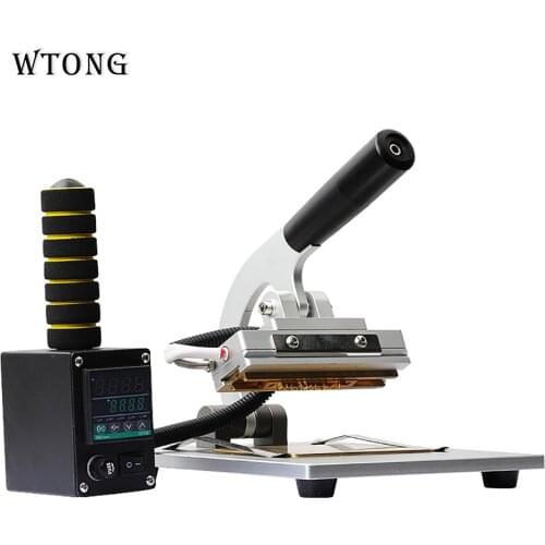 WTONG table-top leather PU paper hot foil stamping machine DIY heat press branding machine