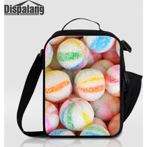 Newest Portable Lunch Bag Pizza Candy Prints Thermal Insulation Lunch Box Travel Picnic Food Bag for Women Girls Kids Meal Bag