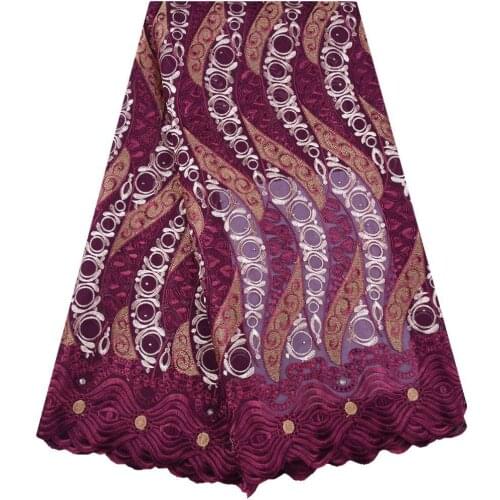 New Arrival Nigerian Cotton Lace Fabric High Quality Swiss Lace Fabric African Dry Lace Fabric With Stones For Party Dress S1640