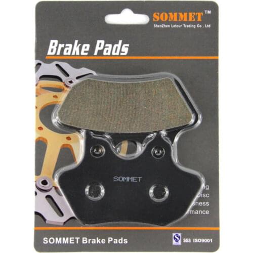 SOMMET Motorcycle Front & Rear Brake Pads for Harley Davidson FLSTF/FLSTFi Fat Boy (00-06) LT400