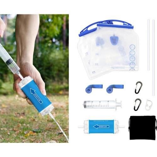 Portable Water Filter Personal Gravity Purifier Filtration System Survival Emergency Travel Family Gear