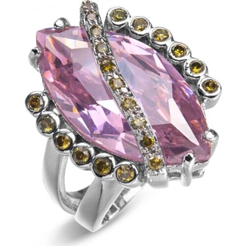 SHUNXUNZE wedding rings Jewelry & Accessories for men and women Pink Cubic Zirconia my orders Rhodium plated R559 size 6 7 8 9