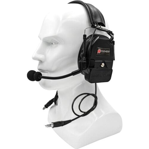 TAC-SKY COMTAC I Silicone Noise Cancelling Headphones Tactical Dual Communication Hunting Equipment Protective Earmuffs BK