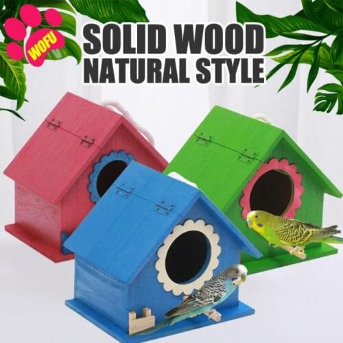 WOFUWOFU Wooden Bird House,Birdhouses For Outside,Parrot House Cage,Breeding Box Cockatiel Parakeet Lovebird