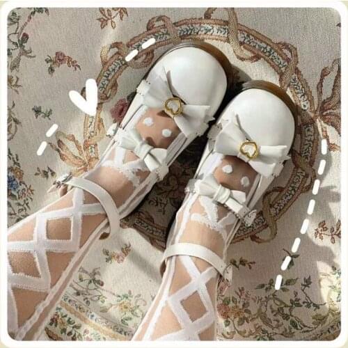 New Low Heel Anime Lolita Shoes Women Flats Round Buckle Cosplay Feminine Sweet Girls Female Kawaii Tea Party Japanese Cute Cos