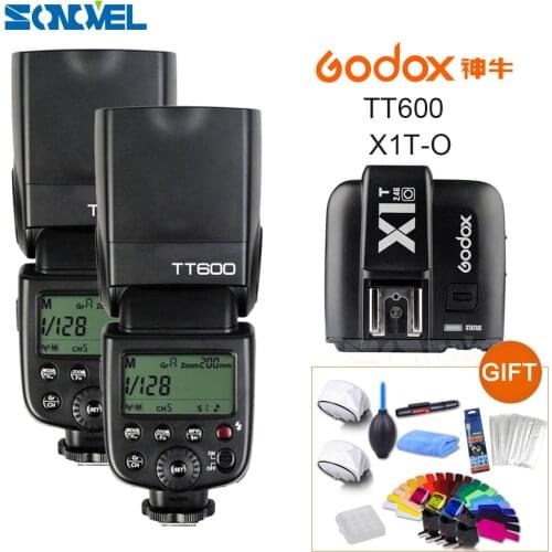2x Godox TT600 2.4G Wireless Camera Flash Speedlite + X1T-O TTL 1/8000s 2.4G Wireless Trigger Transmitter for Olympus Panasonic