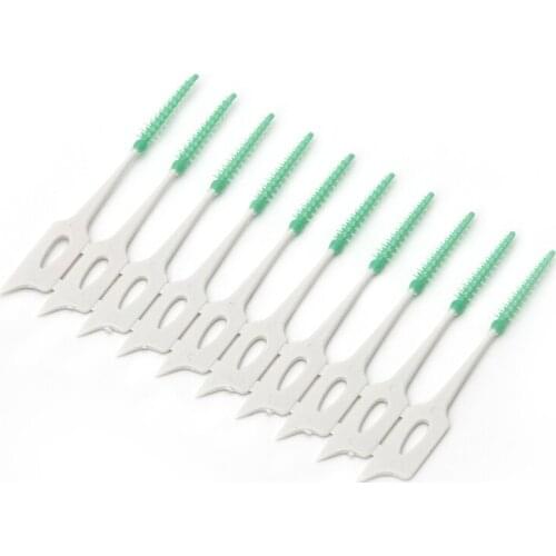 40Pcs/box Soft Toothpick ToothBrush Clean Between Interdental Floss Brushes Dental Oral Care Tool