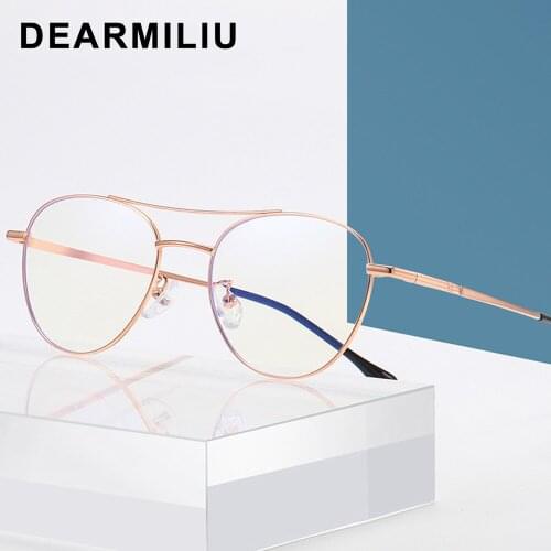 DEARMILIU New Blue light blocking lens on women Oval frame Lightweight texture classic glasses Full frame Transparent lens men