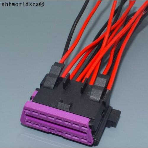 Shhworldsea 16 Pin/Way OBD Diagnostic Socket Plug Connector Socket Housing With Wire Pigtail For AUDI VW SKODA 3A0 972 695/695 A