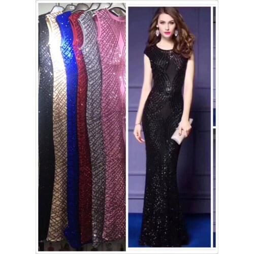 Newest HL Celebrity Sleeveless Bling Long Bandage Dress Cocktail Party Dress