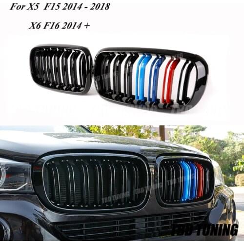 For BMW X5 F15 X5M F85 X6 F16 X6M F86 Dual Slats Front Grille Three Color Front Grille 2014 2015 2016 2017 2018