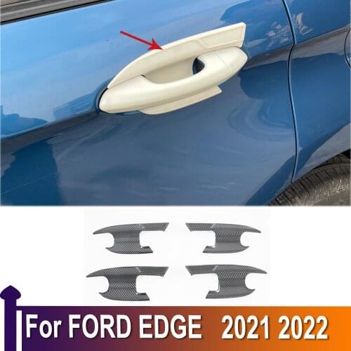 For ford edge 2021 2022 ABS Carbon Fiber Door Handle Bowl Cover Trims Protection Sticker Accessories Car Styling
