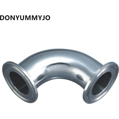DONYUMMYJO 38mm O/D 304 Stainless Steel Sanitary Ferrule 90 Degree Elbow Pipe Fitting Tri Clamp homebrew