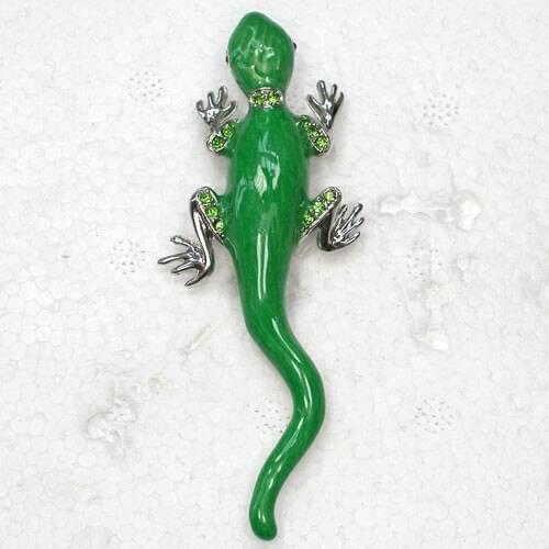 Rhinestone Enamel brooch Gecko Pin brooches C720 K