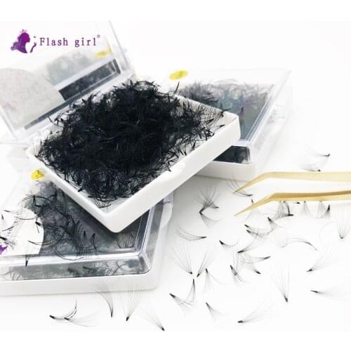 Flash girl 8D 15mm 0.07D/C high quality 1000 fans per box Russia volume short stem premade fans eyelashes extension
