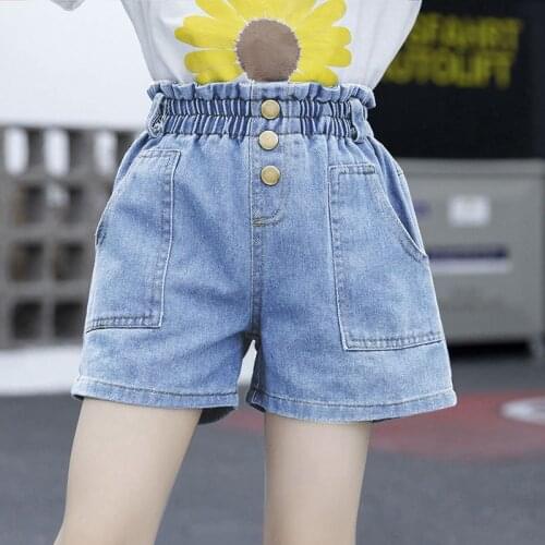 Girls cotton denim jeans shorts girls thin soft pants jeans children childrens casual wear clothes