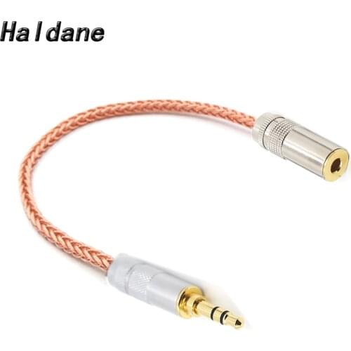 Haldane 10cm 4.4mm Balanced Female to 3.5mm Stereo Male Plug 7N OCC Amplifier Adapter Cable 8 Shares Gold Plated for SONY Player