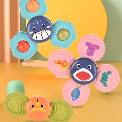 Early Education Toys for Toddler Baby Suction Cup Spinner Toy Spinning Gift Dining Table Travel 1-3 Safe Interesting