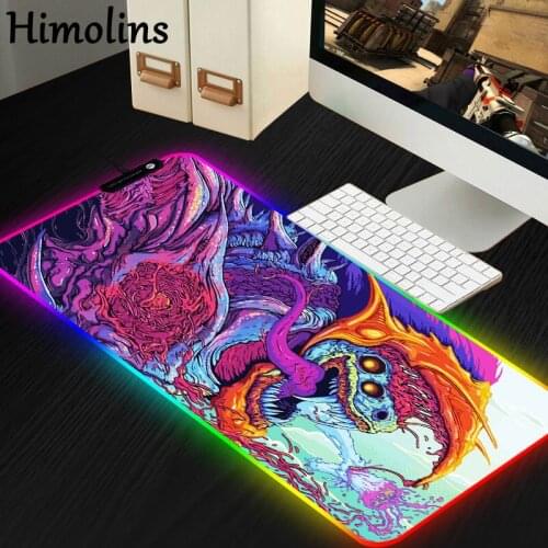 Himolins RGB Surface Mouse Pad Large LED Light Mousepad Xxl Keyboard Gaming Mouse Mat Computer Pad For CS GO Hyper Beast Gamers