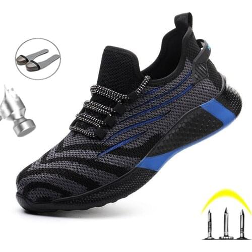 Men Work Safety Shoes Anti-puncture Working Sneakers Male Indestructible hiking Shoes Lightweight Breathable Men Boots
