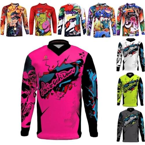 LairschDan 2021 Pink Mens Bicycle Downhill Long Sleeve Maillot Woman Fashion Motocross Wear Road Bike Shirt Mtb Enduro Jersey