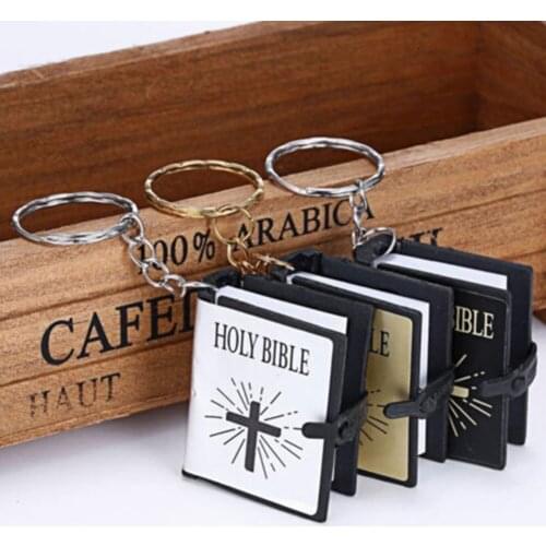 Mini Bible Keychain English HOLY BIBLE Religious Christian Jesus Gold Black Colors Wholesale