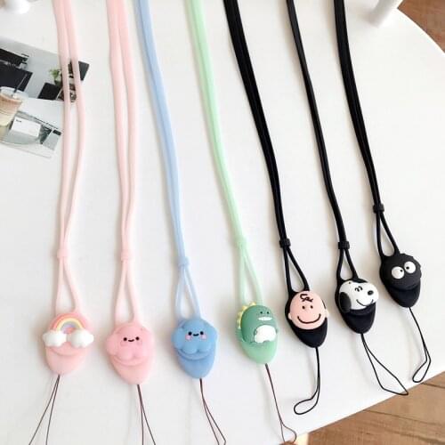 Multi-function Mobile Phone Straps Cute Dinosaur Neck Lanyard For Phone Case Name Card Cartoon Charm Strap Detachable Long Rope