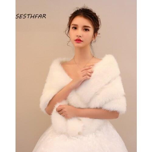 Fashion Wedding Jacket Wedding Shawl Bride Wraps Winter Wedding Dress Wraps Bolero Bridal Coat Accessories PJ054