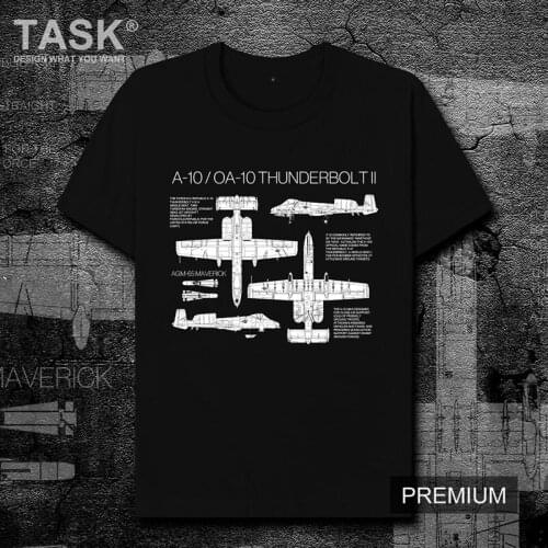 US A10 OA10 Thunderbolt II Attack Plane Printed T-Shirt Military Enthusiasts Cotton Short Sleeve O-Neck Mens T Shirt New XS-3XL