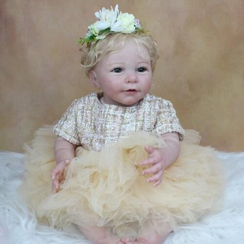 55 CM 3D-Paint Skin Soft Silicone Reborn Baby Toddler Doll With Blood Vessels and Bloodshot Cloth Body Lisa Girl Bebe Toy