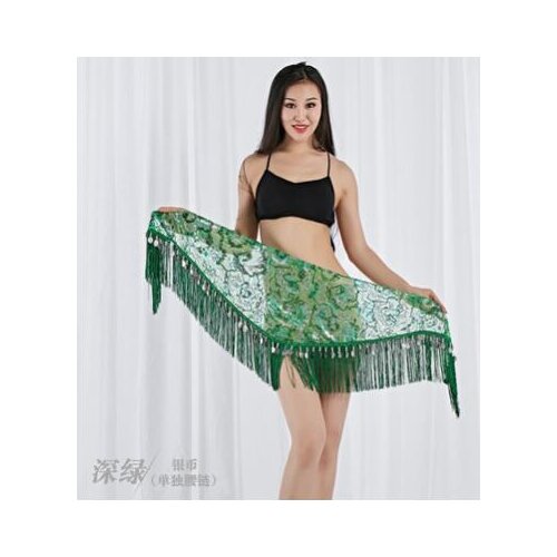 1pcs/lot woman belly dancing costumes mesh sequins tassel belly dance hip scarf