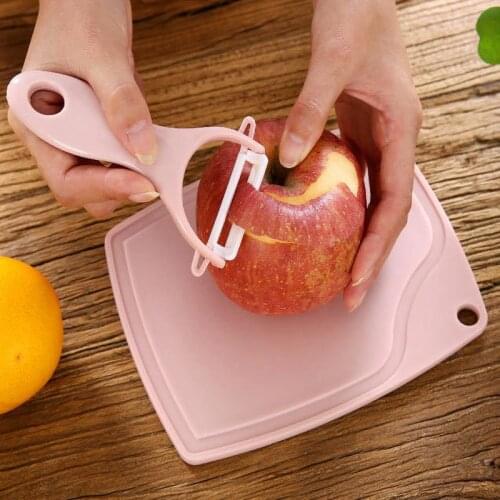 3Pcs/Set Affordable Multifunctional Cutters Ceramic Knife Set Paring Peeler Chopping Board Color Portable Picnic Kitchen Tools