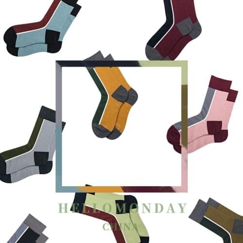 5 Pairs New Autumn High Quality Men and Womens Tube Socks Sports Style Color Stitching Cotton Moisture Wicking Socks EUR37-43