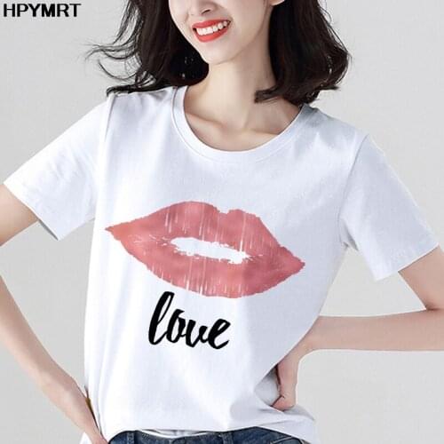 New T-Shirt Women sexy Lips Print Casual Hip Hop Tee Tops T shirt Lady Streetwear Harajuku Fashion O-neck Tshirts Female clothes