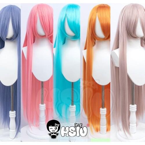 「HSIU Brand」 New style Cosplay Long Wig Anime Party wigs 44 color 100cm Colourful wig Fiber synthetic wig+Free wig cap