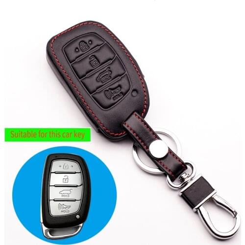 2017 Newest Hot sale Car Genuine Leather Case Cover fob for Hyundai 4 button remote control protect shell starline a93